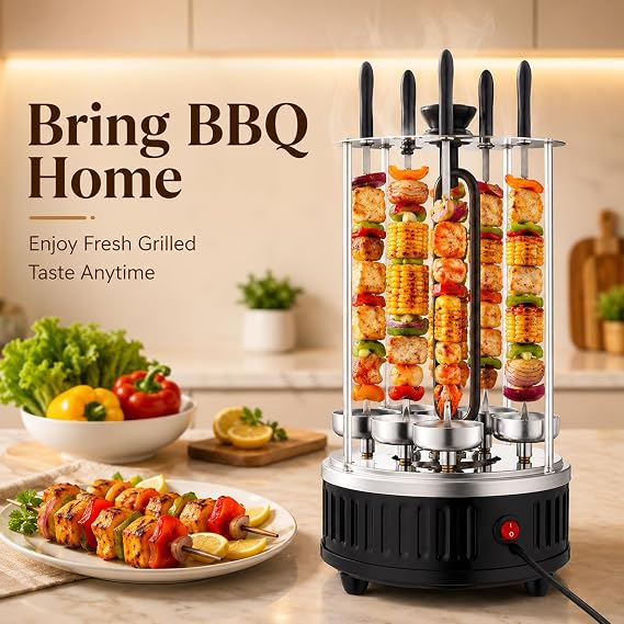 Vertical Electric BBQ Grill – Multi-Skewer Kebab Grill
